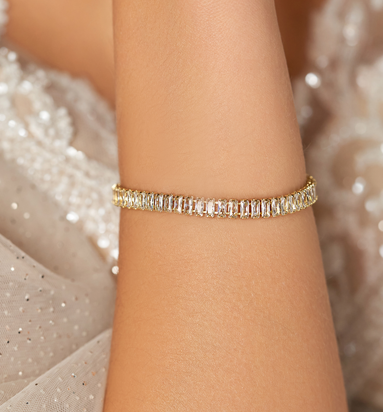 Bransoletka tenisowa z kryształkami Mariah 17 cm BSS0044