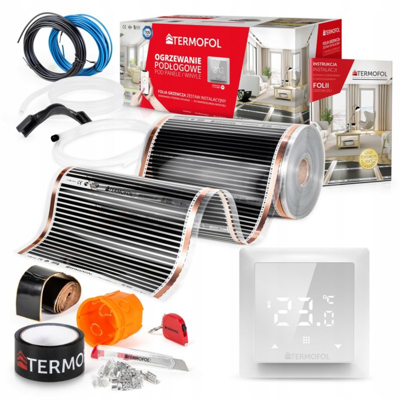 ZESTAW Folia Grzewcza TERMOFOL na podczerwień moc 80W 50cm pow. 36m² + TF-H6 1kpl