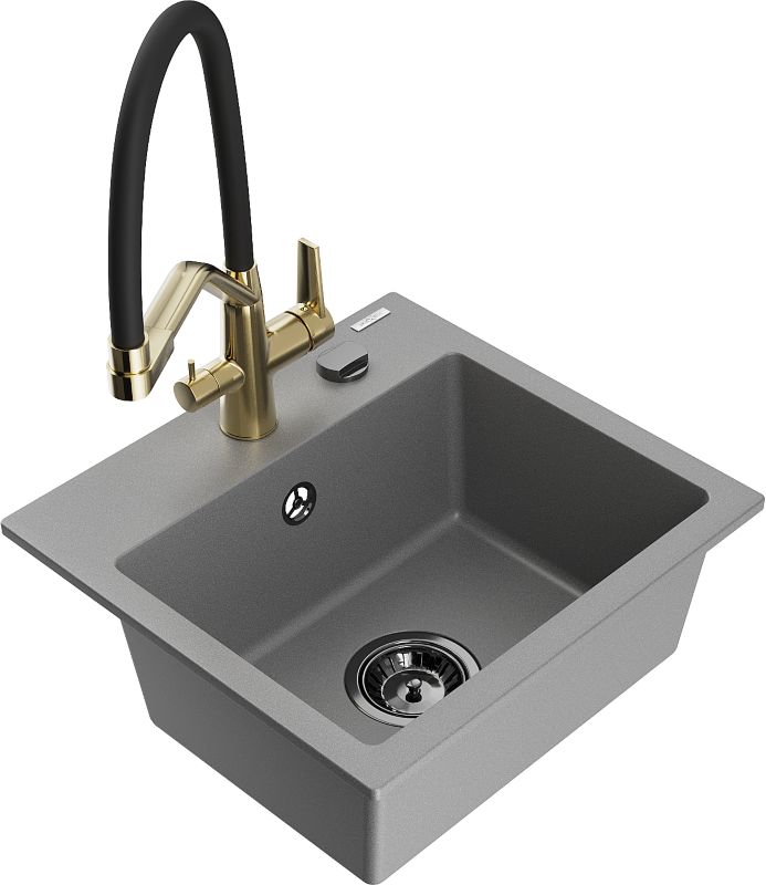 Zlewozmywak granitowy Mexen Omar 1-komorowy beżowy 800x480 mm - 6520801005-69-B 1 szt.