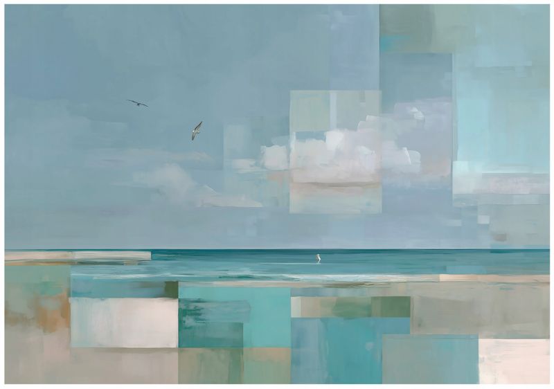 Fototapeta WALLARENA Do Sypialni Salonu Na Flizelinie Plaża Abstrakcja Morze Niebieski 250x175 cm 16274VX5 1 szt.