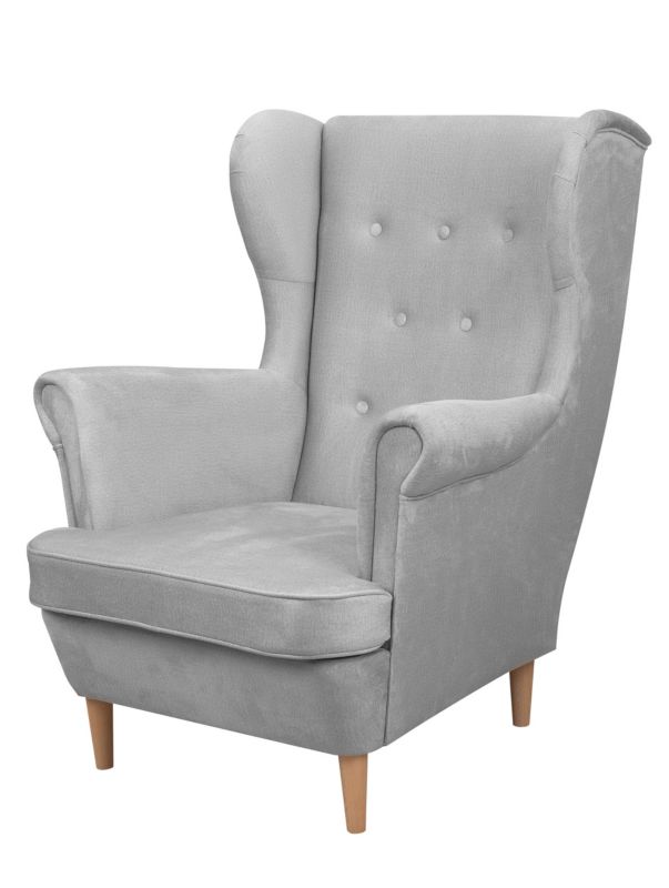 Skandynawski Fotel Uszak do salonu Bonni Floki Szary 1 szt.
