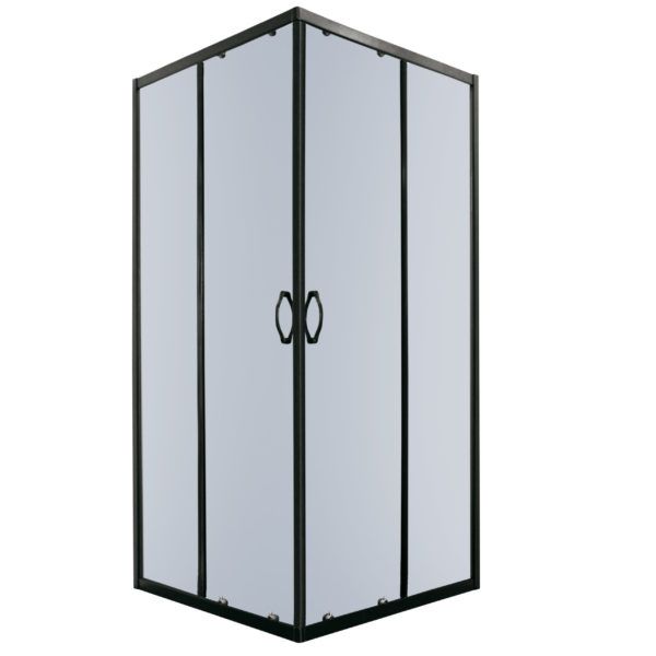 Kabina prysznicowa kwadratowa Kerra Tiara Square 80 cm grafitowe szkło czarne profile 1 szt.