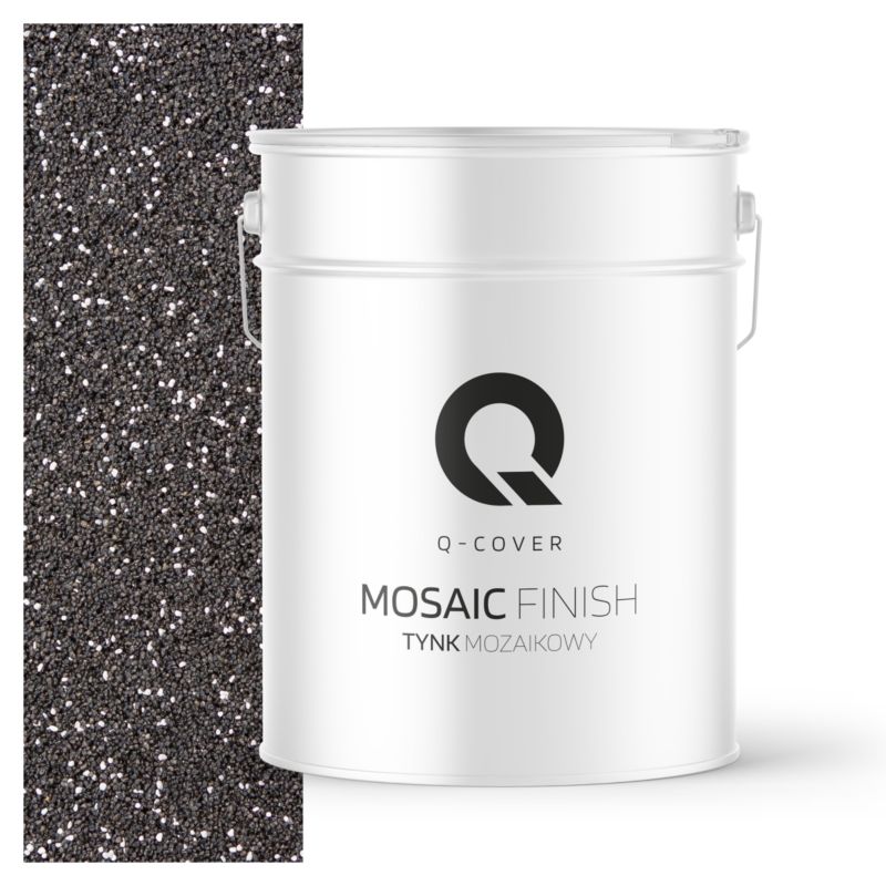 Tynk Mozaikowy Q-Cover Czarny nakrapiany białym M43 12.5KG