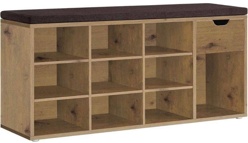 Szafka na buty Matkam z szufladą siedziskiem i półkami dąb artisan 1 szt.