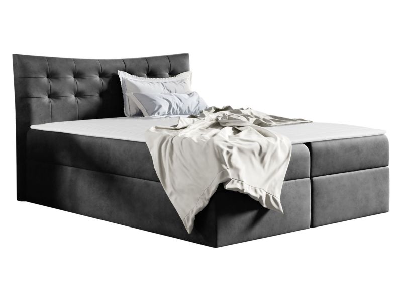 Łóżko kontynentalne MIRJAN 24 Havana 160x200 stalowy szary 1 szt.