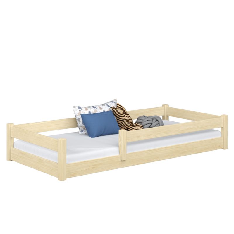 Drewniane łóżko N-WOOD niskie N02 sosna bezbarwna 80x190 1szt.