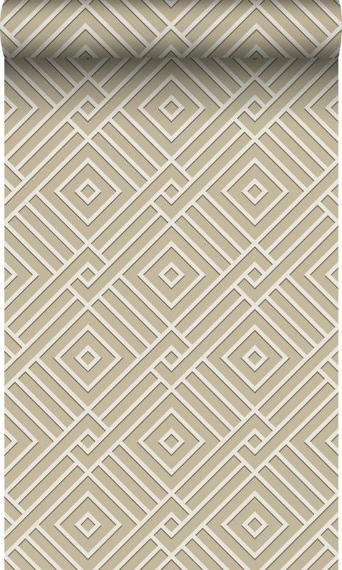 Tapeta Origin Wallcoverings motyw graficzny 3D beżowym 50 x 900 cm - 1 rol.