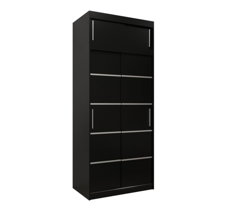 Szafa przesuwna Abiks Verona 1 100 czarny + czarny z nadstawką 1 szt.