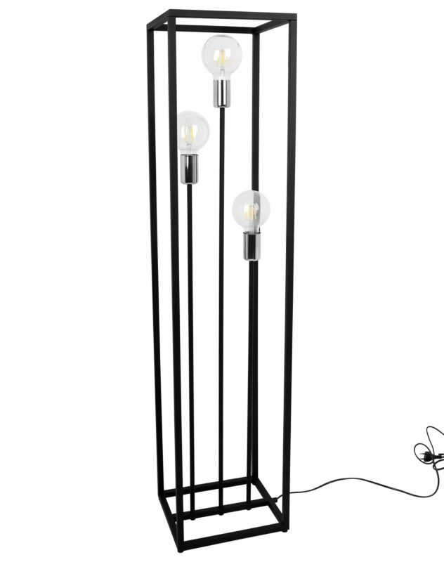 Lampa podłogowa stojąca Light Home LH Cage 3x E27 60W czarny/srebrny 1szt.