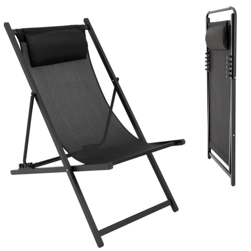 Leżak ogrodowy JUMI składany z poduszką plażowy regulowana wysokość 1 sztuka