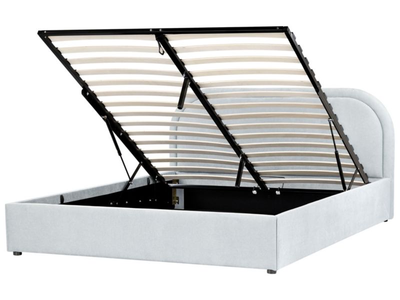 Łóżko z pojemnikiem Quillien 160 x 200 cm Błękitny 1 szt.