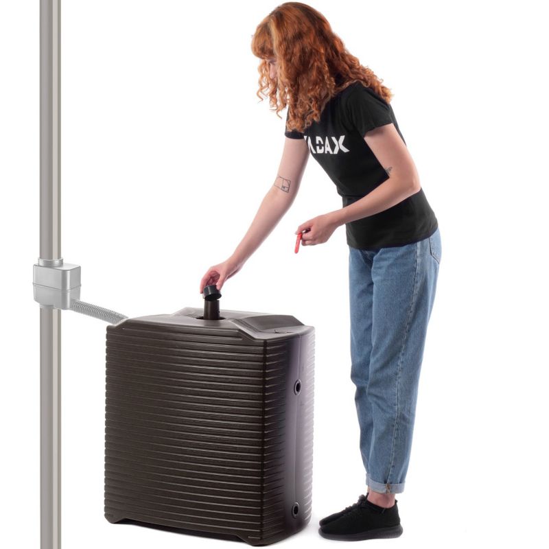 Zbiornik Na Deszczówkę KADAX 125L Wodę Deszcz Beczka Plastikowa modułowa mokka 1szt.