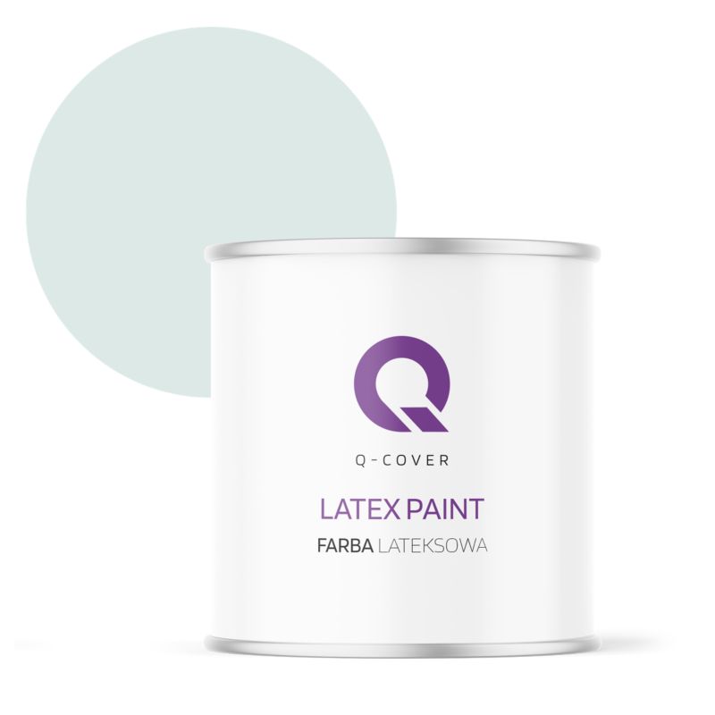 Farba Lateksowa Do Ścian i Sufitów Q-Cover Biel złamana w turkusowy H1576 Głęboki Mat 2L