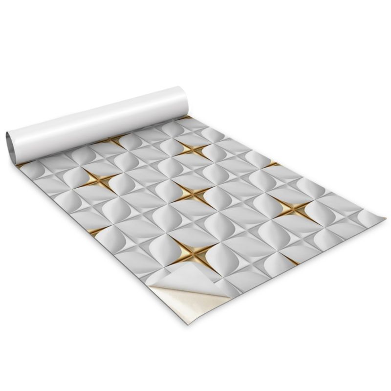 Folia Dekoracyjna Na Meble Wallfluent 100x50 cm Geometryczny wzór Odporna Folia Samoprzylepna Mat 1 rol.