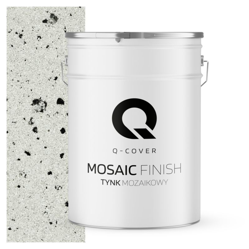 Tynk Mozaikowy Q-Cover Biały z czarną miką M02 25KG