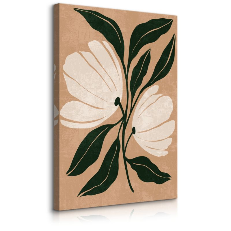 Obraz Muralo Do Sypialni Akwarelowe Białe Kwiaty Polne Natura Styl Boho 50x70 cm 1 szt.