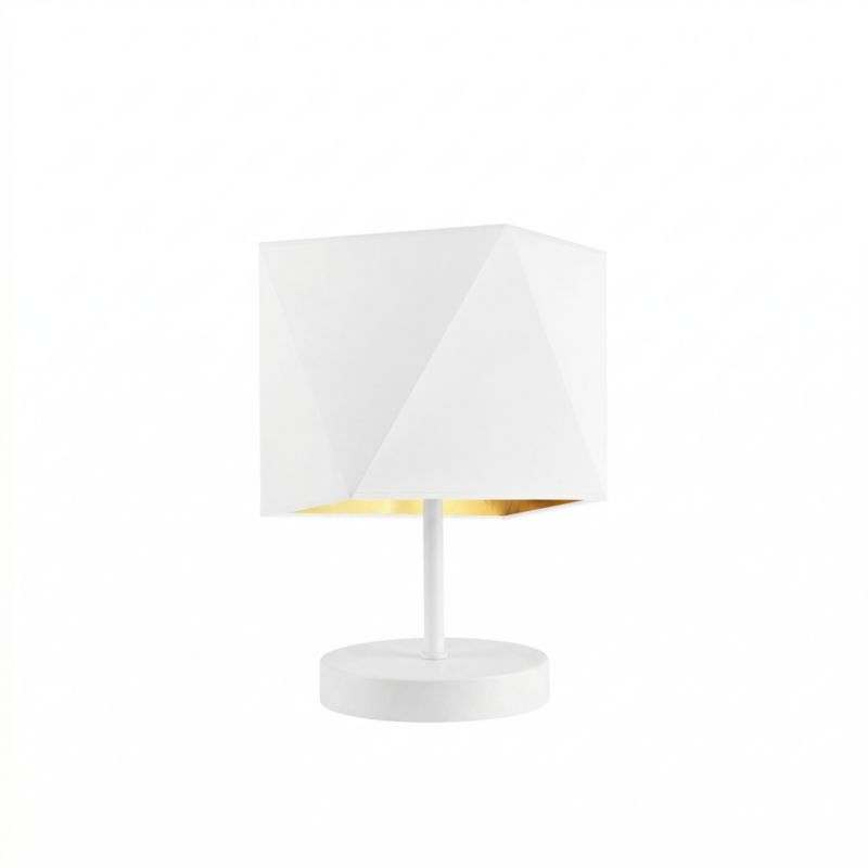 Lampka Nocna Volta Light Factory Picolo Abażur Biały/Biały ze złotem Diament 1xE27 1szt.