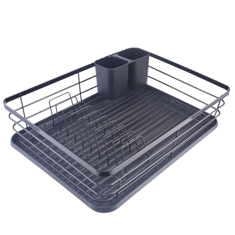 Jednopoziomowa suszarka Bauerkraft ociekacz z tacką czarna 1 szt.