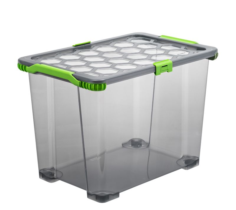 Pojemnik Rotho Evo z kółkami 67 l z pokrywą zielony