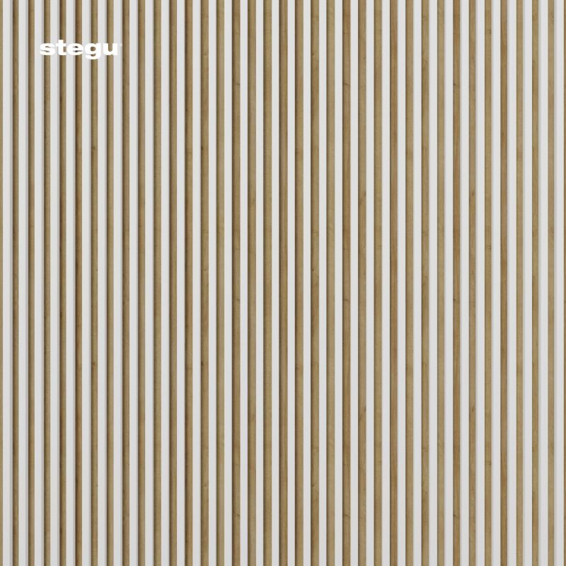 Lamele ścienne na dębowej płycie Stegu Linea Slim, białe 265x15 cm panele dekoracyjne 1 szt.