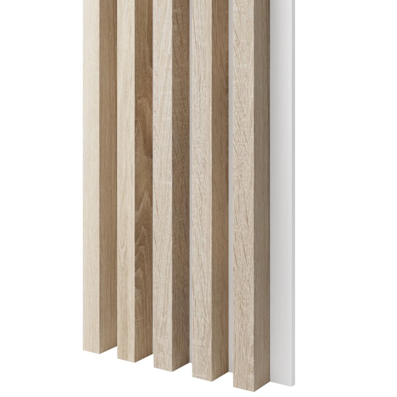 Lamele 3x4cm na białej płycie MDF LAMELE3D dąb sonoma 1 szt