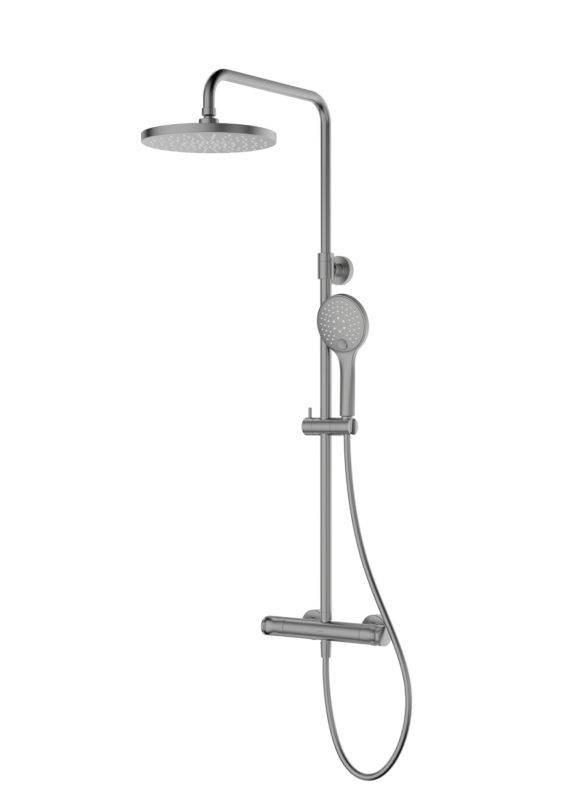 Zestaw prysznicowy Oltens Vatten termostatyczny z deszczownicą grafit ścienny 1 szt.