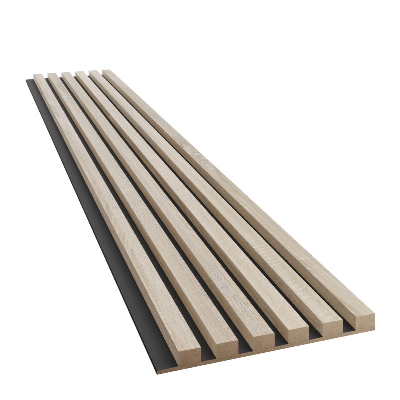 Lamele slim na czarnej płycie MDF LAMELE3D - dąb sonoma 1 szt.