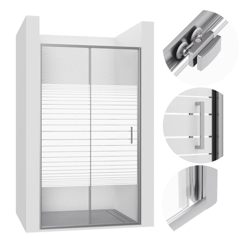 Drzwi prysznicowe przesuwne MERAPI SEVANTE 120 cm chrom 1 szt.