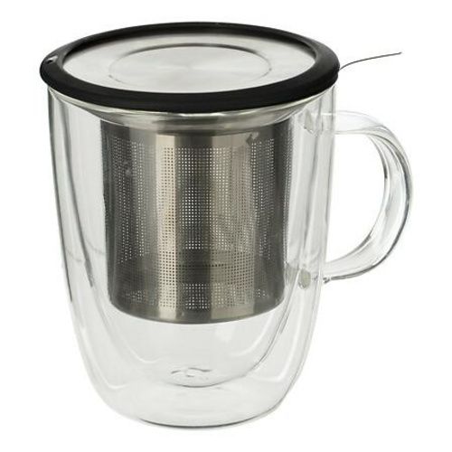 Kubek Cléa 300 ml z zaparzaczem i podwójnymi ściankami do herbaty 5FIVE SIMPLY SMART szkło 1 szt.