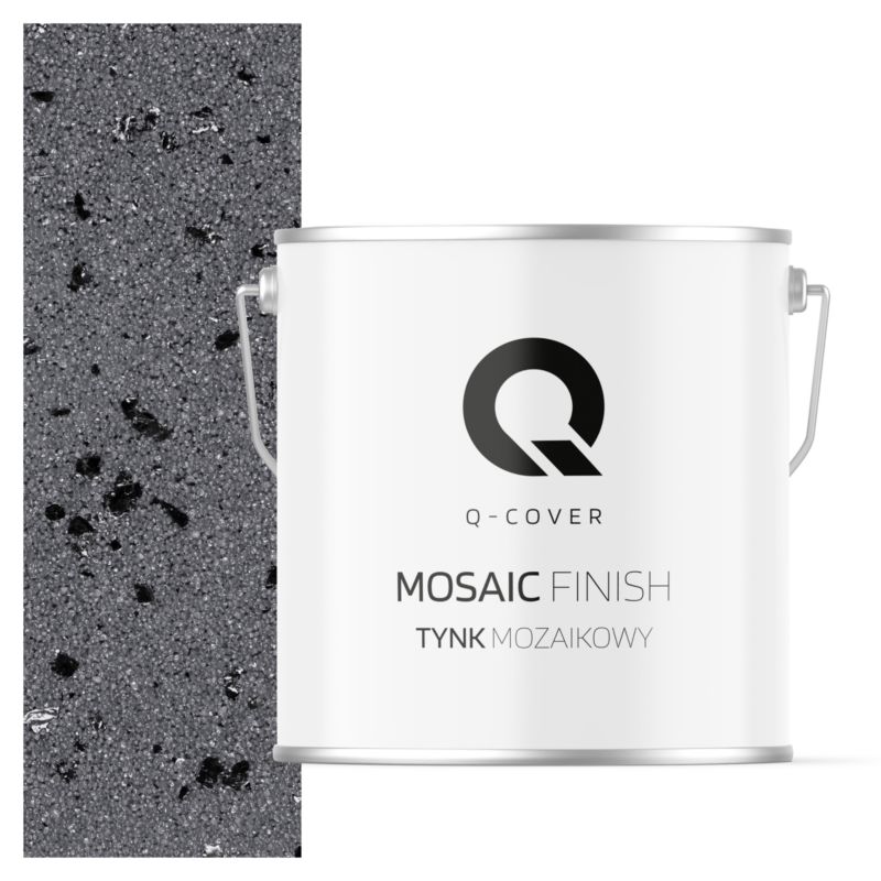 Tynk Mozaikowy Q-Cover Szary ciemny z czarną miką M06 7KG