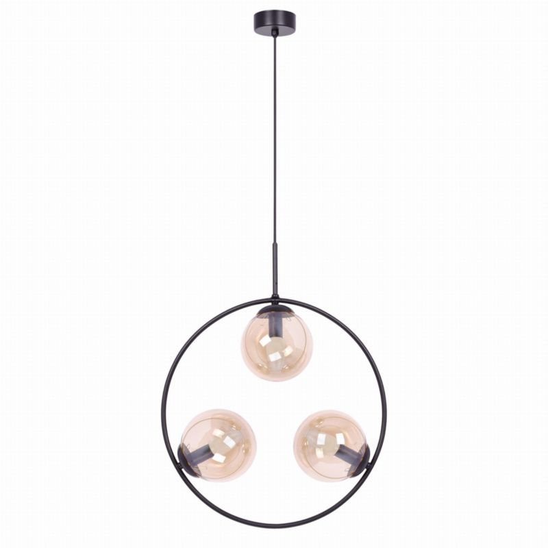 Lampa sufitowa wisząca Kaja Venta 0744 czarno-bursztynowy nowoczesna 3xE14 x 40W 1 szt.
