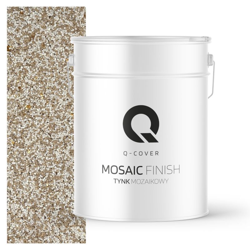 Tynk Mozaikowy Q-Cover Beżowy ze złotą miką M64 12.5KG