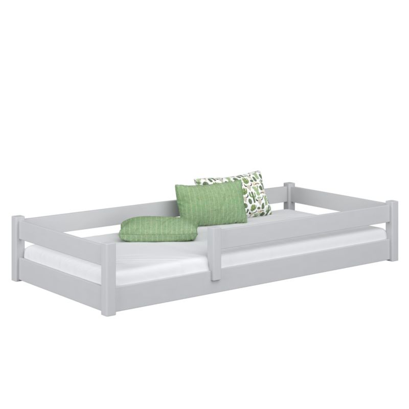 Drewniane łóżko N-WOOD niskie N02 popielaty 80x180 1szt.
