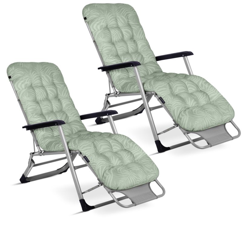 Leżak ogrodowy grawitacyjny z poduszką Sofotel 162x60x75 cm plażowy składany na taras balkon 2 szt