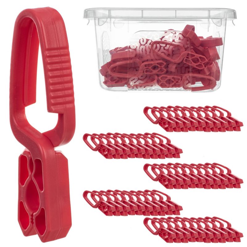 Klamerki Do Prania KADAX Spinacze Na Bieliznę Pranie Żabki Czerwone + Pojemnik 50 szt