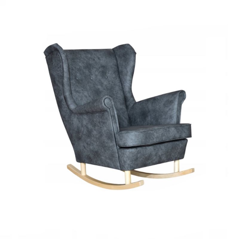 Fotel uszak do salonu bujany eko skóra Family Meble Ari szary 1szt