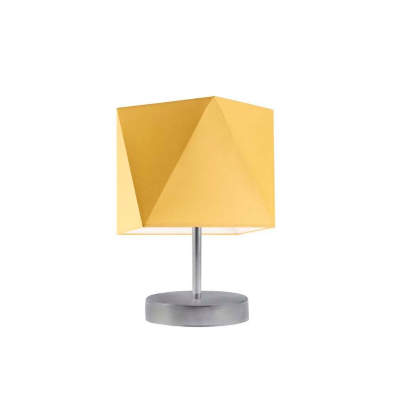 Lampka Nocna Volta Light Factory Picolo Abażur Srebrny/Musztardowy Diament 1xE27 1szt.