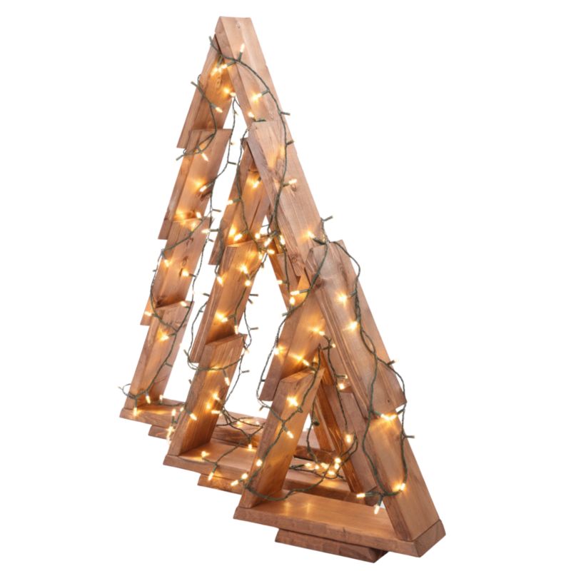 Zestaw choinek drewnianych MODO24 3w1 stojących impregnat brązowy 59,5 x 48 cm 1 kpl