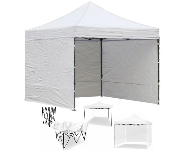 Namiot Handlowy 3x3 Mocne Namioty 30 kg Pawilon ekspresowy ogrodowy targowy składany automatyczny imprezowy Biały 1 szt.