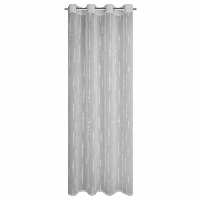 Firana ALENI Eurofirany 140 x 250 cm srebrna etamina zdobiona aplikacją 1 szt.