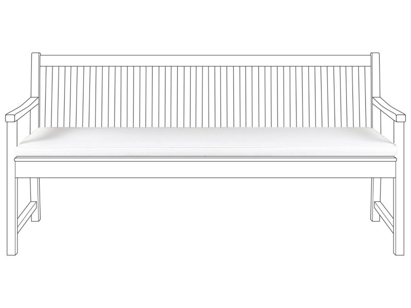 Poduszka na ławkę ogrodową 169 x 50 cm biała Vivara 1 szt.