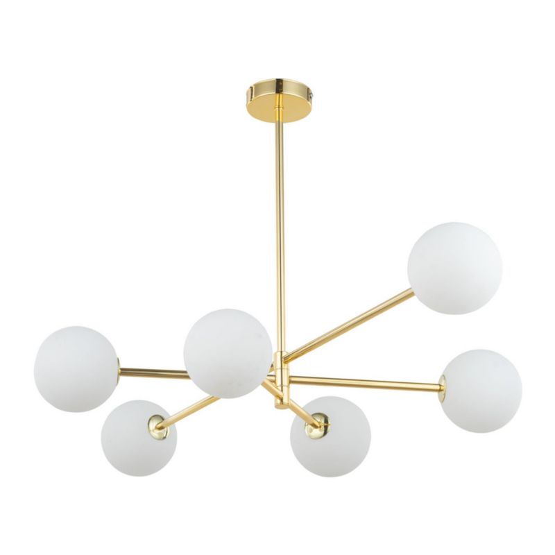 Żyrandol TK-Lighting Sarius złoto-biały wym: 64 x 68 x 90 cm 6xG9 x 1 szt.