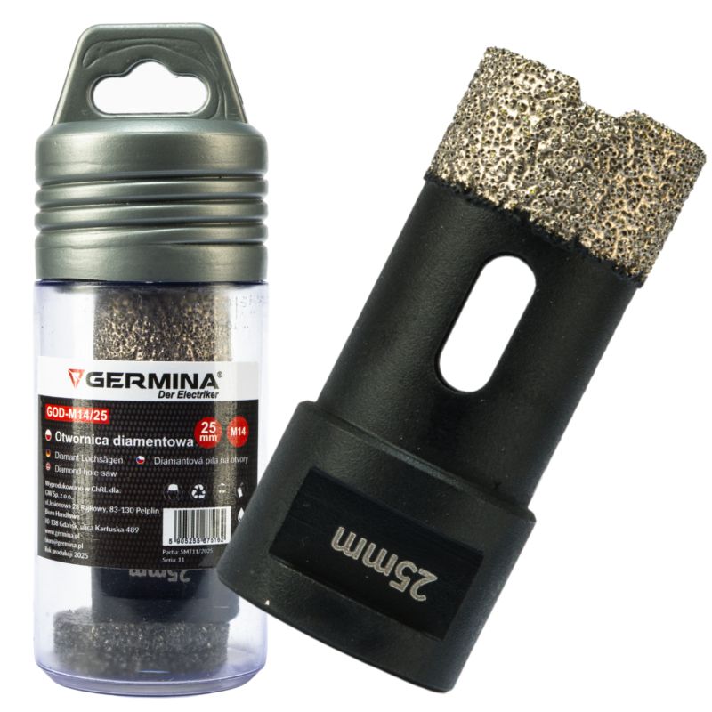 Otwornica diamentowa 25 mm na szlifierkę kątową M14 1 szt