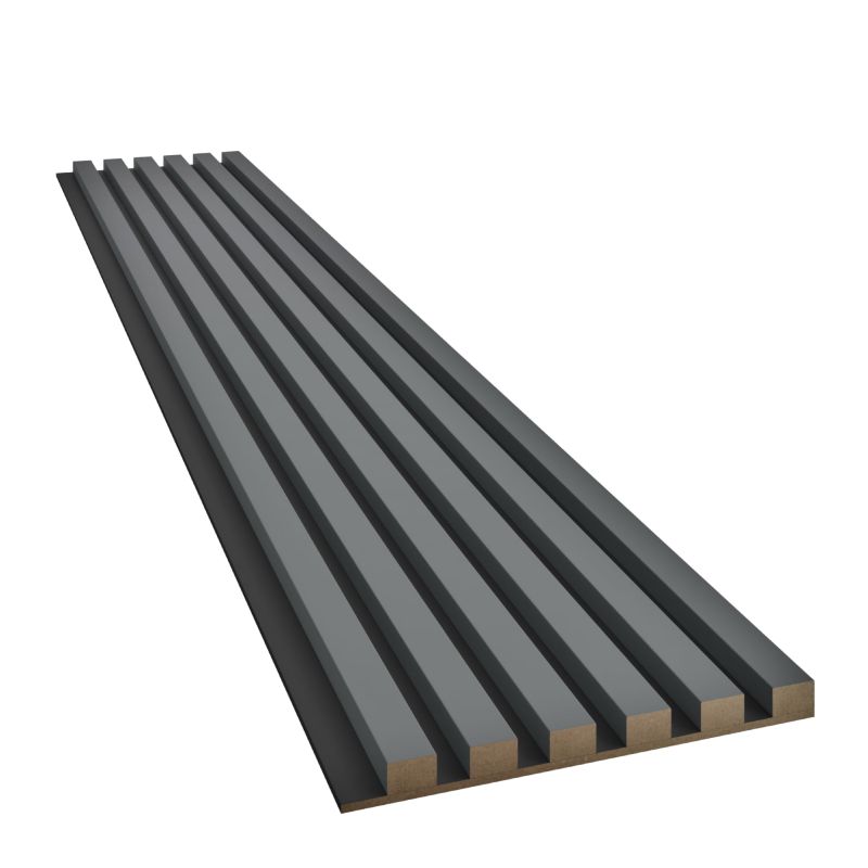 Lamele slim na czarnej płycie MDF LAMELE3D - grafit 1 szt