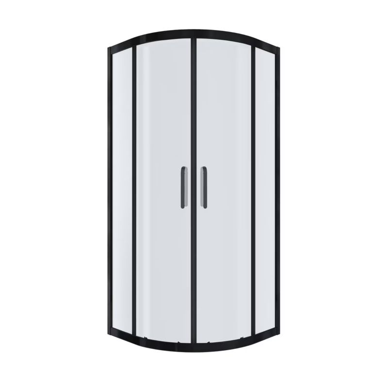 Kabina prysznicowa DURASAN REGNUM 90x90, półokrągła R55, szkło transparentne 6mm, easy clean, czarny mat 1 szt.