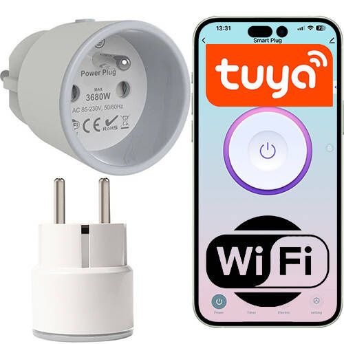 Inteligentne Gniazdko WiFi Tuya NEO FR z bolcem 16A 3680W 1 szt.