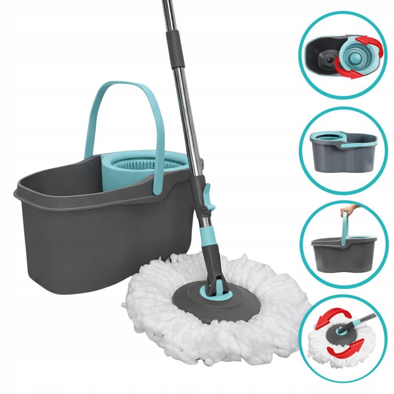 Mop obrotowy z wiadrem Rodeno wkład z mikrofibry rotacyjny 1 szt.