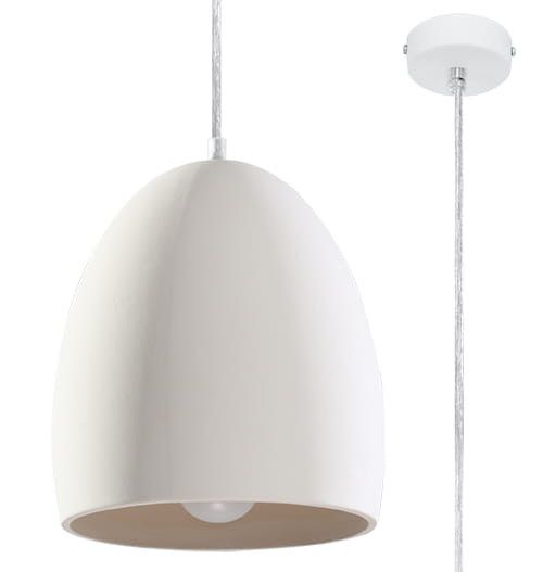 Lampa sufitowa wisząca Sollux Lighting Flawiusz 1681 biała ceramiczna 1xE27 x 60W 1 szt.