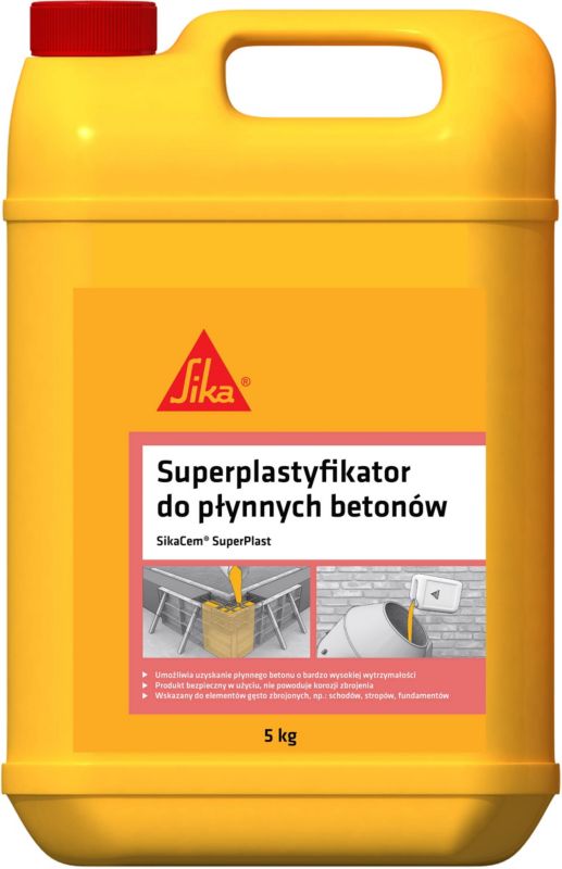 Superplastyfikator do płynnych betonów Sika SikaCem SuperPlast upłynniający 5 kg