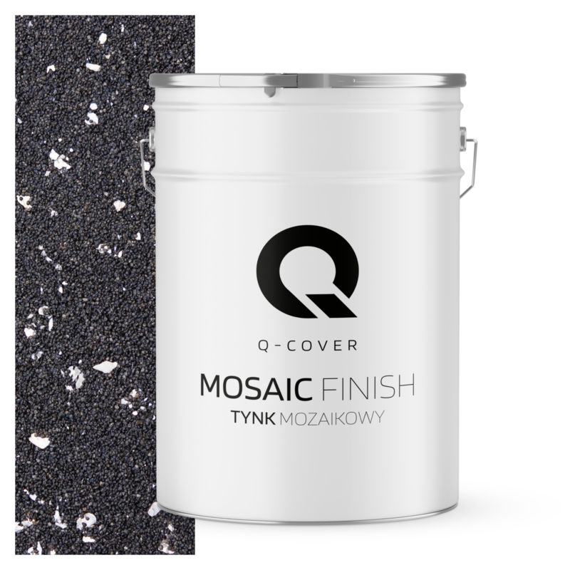 Tynk Mozaikowy Q-Cover Czarny ze srebrną miką M52 25KG